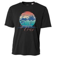 Santa Cruz Vintage Summer Vibes Beach Sunset Retro Palm Tree Cooling Performance Crew T-Shirt