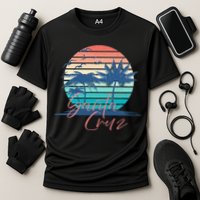Santa Cruz Vintage Summer Vibes Beach Sunset Retro Palm Tree Cooling Performance Crew T-Shirt