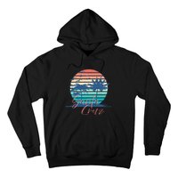 Santa Cruz Vintage Summer Vibes Beach Sunset Retro Palm Tree Hoodie