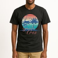 Santa Cruz Vintage Summer Vibes Beach Sunset Retro Palm Tree Tall T-Shirt