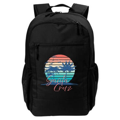 Santa Cruz Vintage Summer Vibes Beach Sunset Retro Palm Tree Backpack