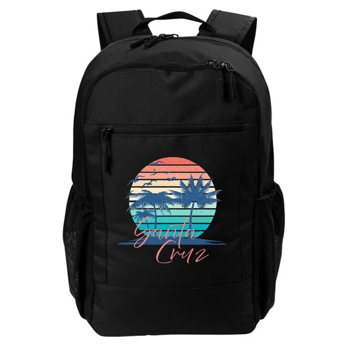 Santa Cruz Vintage Summer Vibes Beach Sunset Retro Palm Tree Backpack