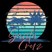 Santa Cruz Vintage Summer Vibes Beach Sunset Retro Palm Tree Bucket Hat