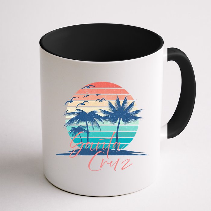 Santa Cruz Vintage Summer Vibes Beach Sunset Retro Palm Tree Mug