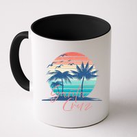 Santa Cruz Vintage Summer Vibes Beach Sunset Retro Palm Tree Mug