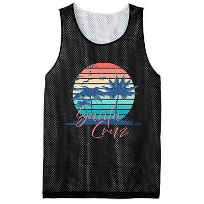 Santa Cruz Vintage Summer Vibes Beach Sunset Retro Palm Tree Mesh Reversible Basketball Jersey Tank