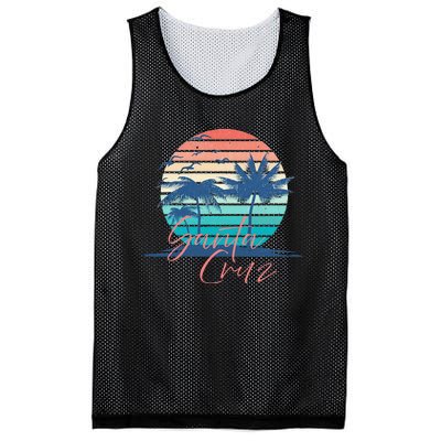 Santa Cruz Vintage Summer Vibes Beach Sunset Retro Palm Tree Mesh Reversible Basketball Jersey Tank