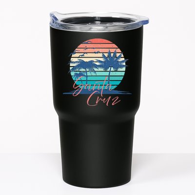 Santa Cruz Vintage Summer Vibes Beach Sunset Retro Palm Tree Tumbler