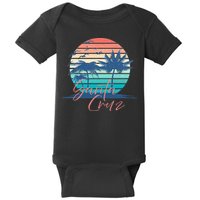 Santa Cruz Vintage Summer Vibes Beach Sunset Retro Palm Tree Baby Bodysuit