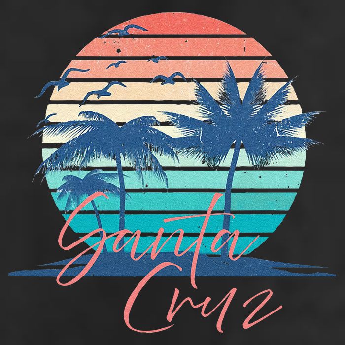 Santa Cruz Vintage Summer Vibes Beach Sunset Retro Palm Tree Hat