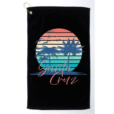 Santa Cruz Vintage Summer Vibes Beach Sunset Retro Palm Tree Golf Towel