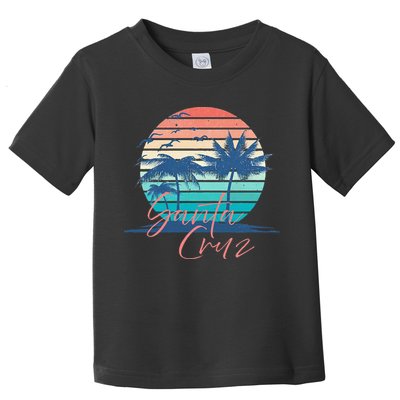Santa Cruz Vintage Summer Vibes Beach Sunset Retro Palm Tree Toddler T-Shirt