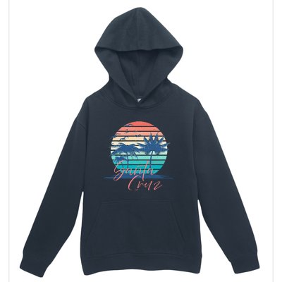 Santa Cruz Vintage Summer Vibes Beach Sunset Retro Palm Tree Urban Pullover Hoodie