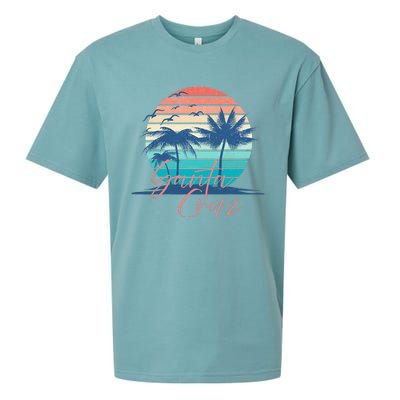 Santa Cruz Vintage Summer Vibes Beach Sunset Retro Palm Tree Sueded Cloud Jersey T-Shirt