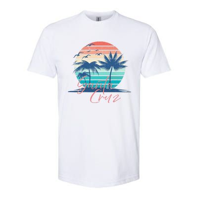 Santa Cruz Vintage Summer Vibes Beach Sunset Retro Palm Tree Softstyle CVC T-Shirt