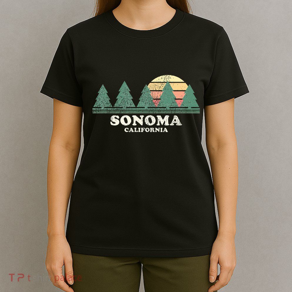 Sonoma Ca Vintage Throwback Retro 70s T-Shirt
