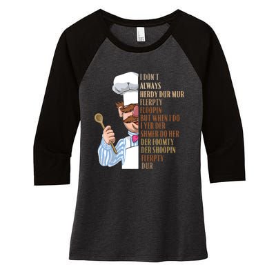 Swedish Chef Vert Der Ferk Women's Tri-Blend 3/4-Sleeve Raglan Shirt