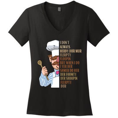 Swedish Chef Vert Der Ferk Women's V-Neck T-Shirt