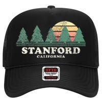 S.T.A.N.F.O.R.D Ca Vintage Throwback Retro 70s Design High Crown Mesh Back Trucker Hat