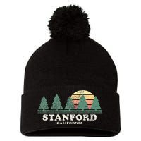 S.T.A.N.F.O.R.D Ca Vintage Throwback Retro 70s Design Pom Pom 12in Knit Beanie