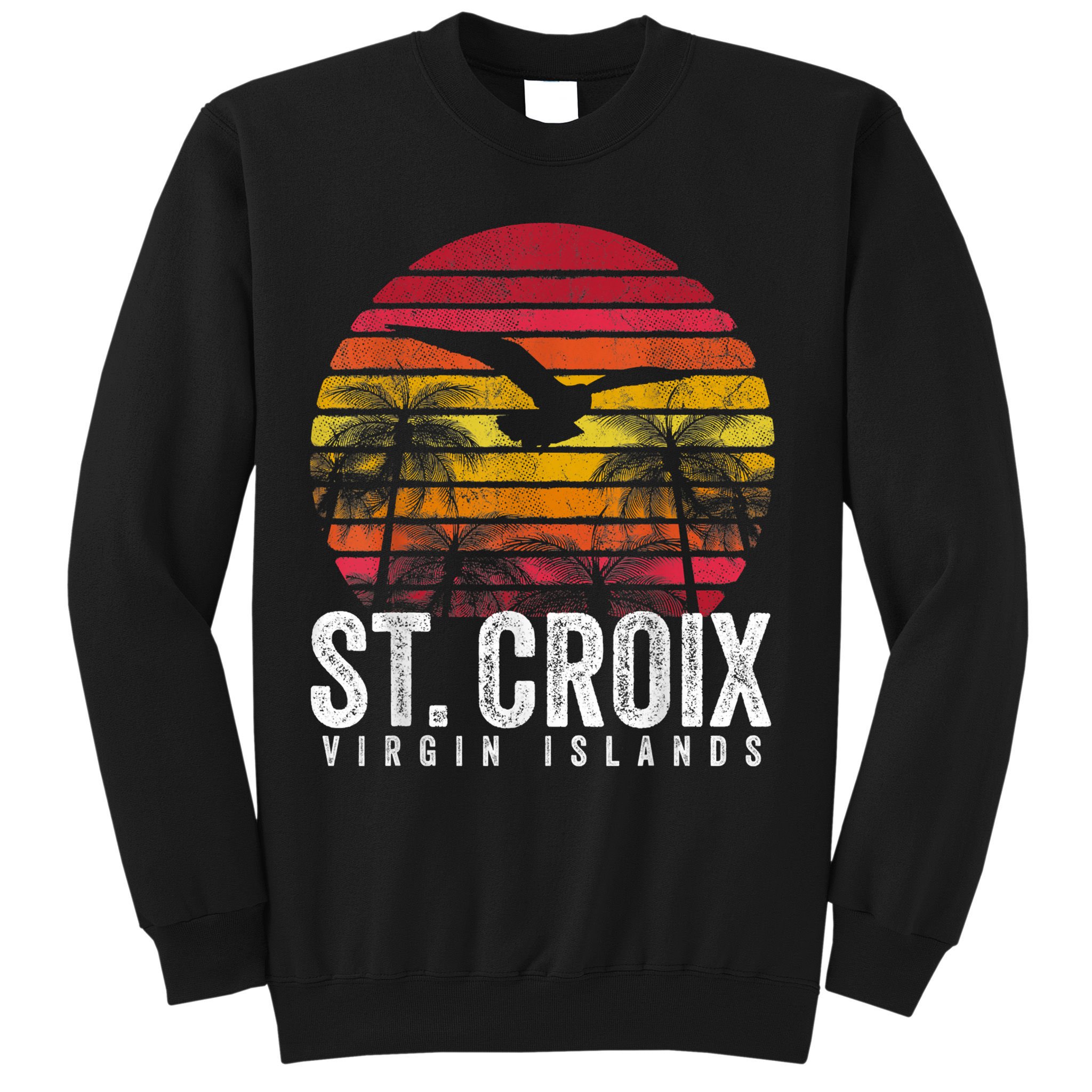 St. Croix Vintage Retro Sunset Beach Island Gift Sweatshirt