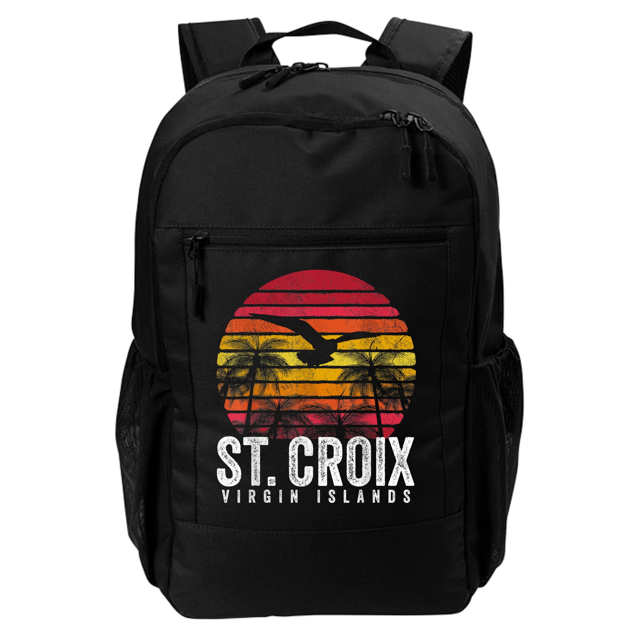 St. Croix Vintage Retro Sunset Beach Island Gift Backpack