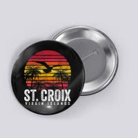 St. Croix Vintage Retro Sunset Beach Island Gift Button
