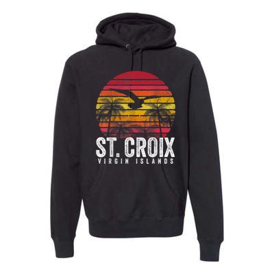 St. Croix Vintage Retro Sunset Beach Island Gift Premium Hoodie