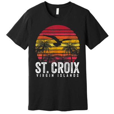 St. Croix Vintage Retro Sunset Beach Island Gift Premium T-Shirt