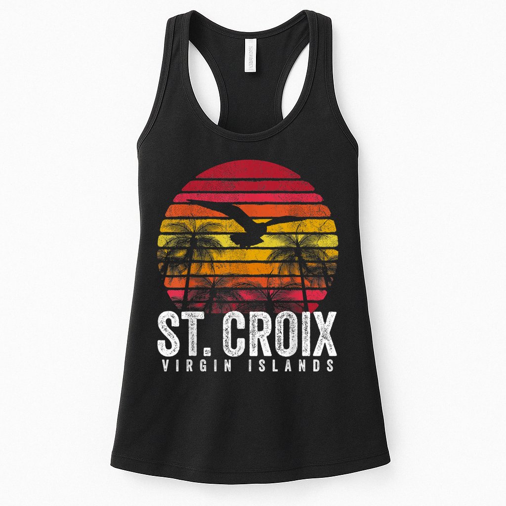 St. Croix Vintage Retro Sunset Beach Island Gift Womens Tank Top