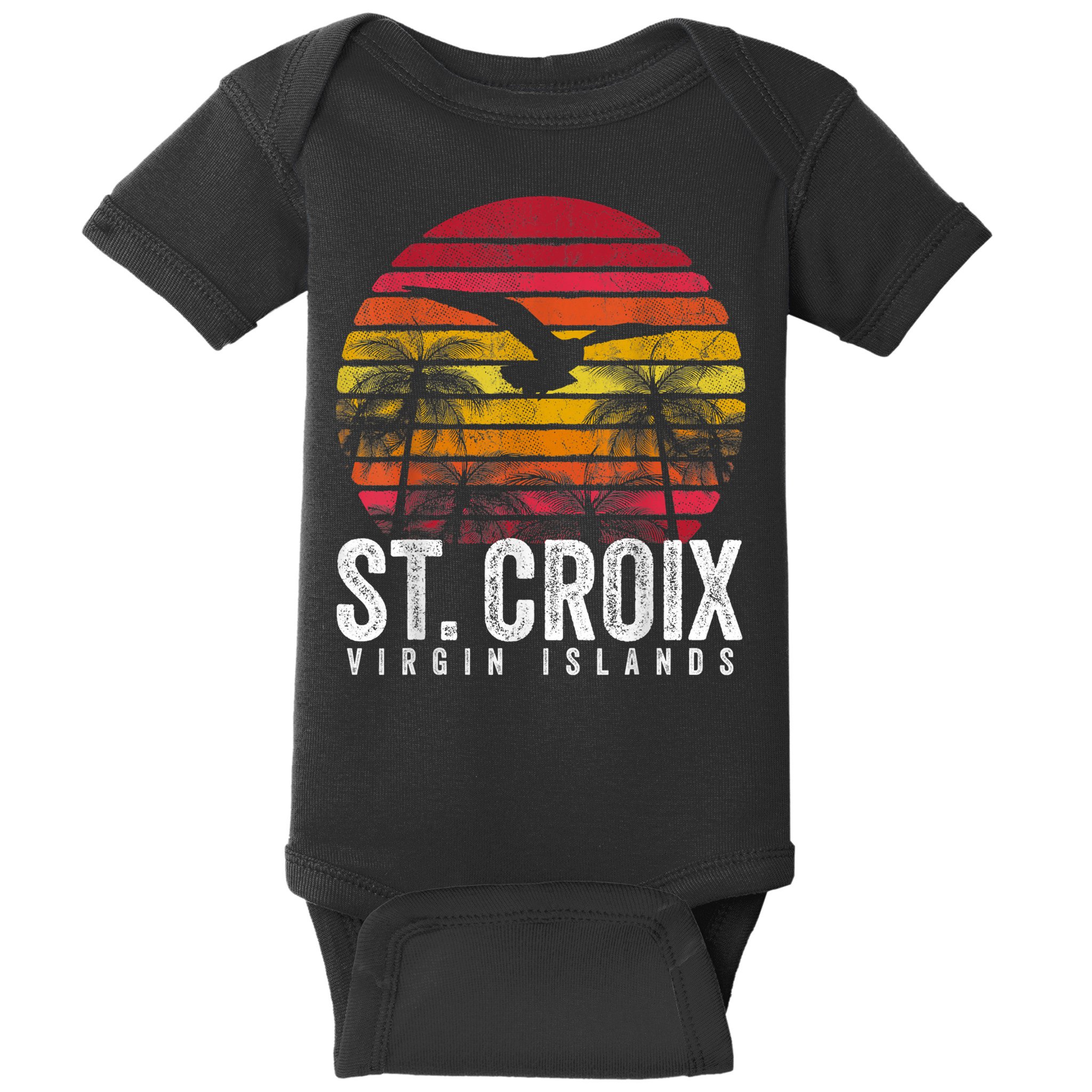 St. Croix Vintage Retro Sunset Beach Island Gift Baby Bodysuit