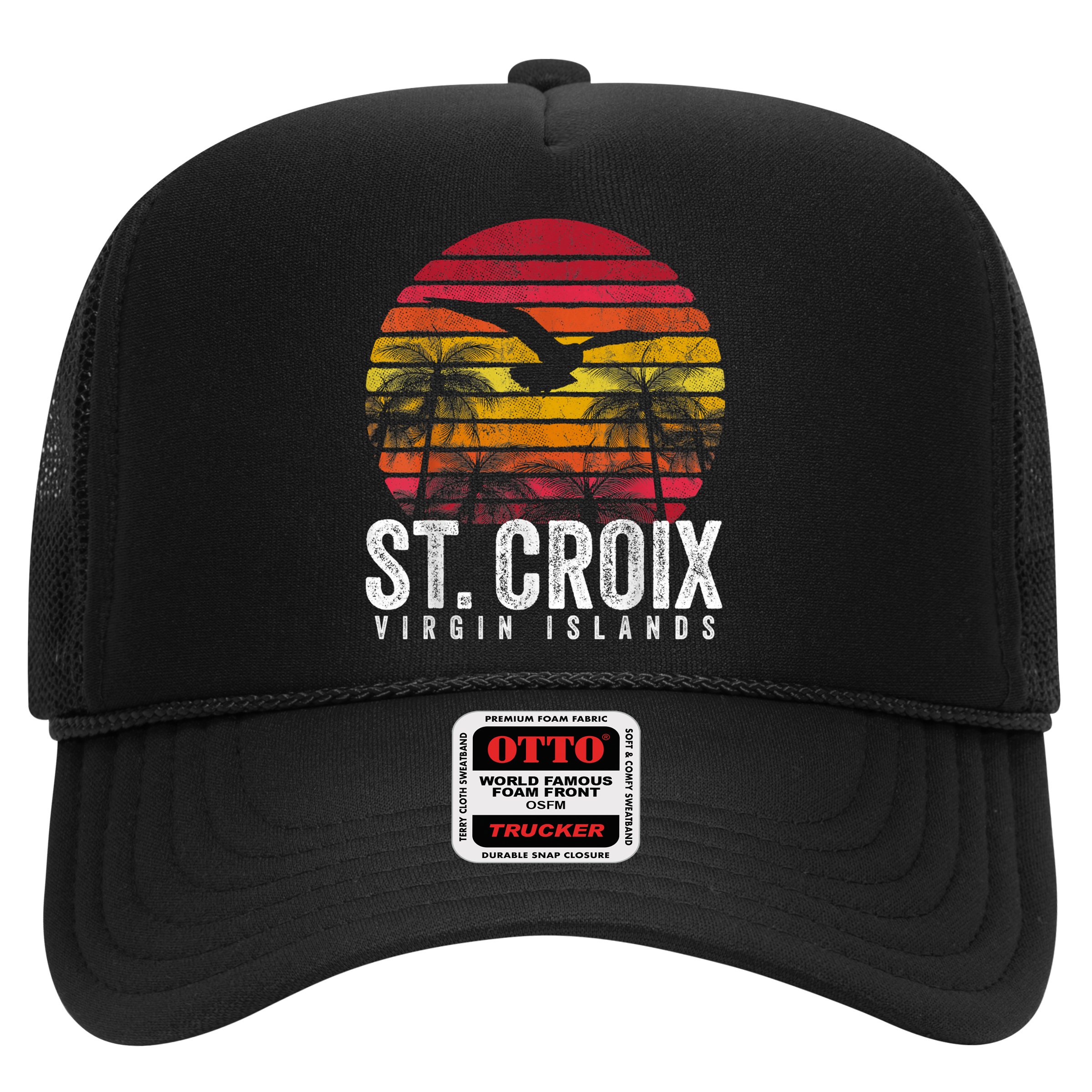 St. Croix Vintage Retro Sunset Beach Island Gift Hat