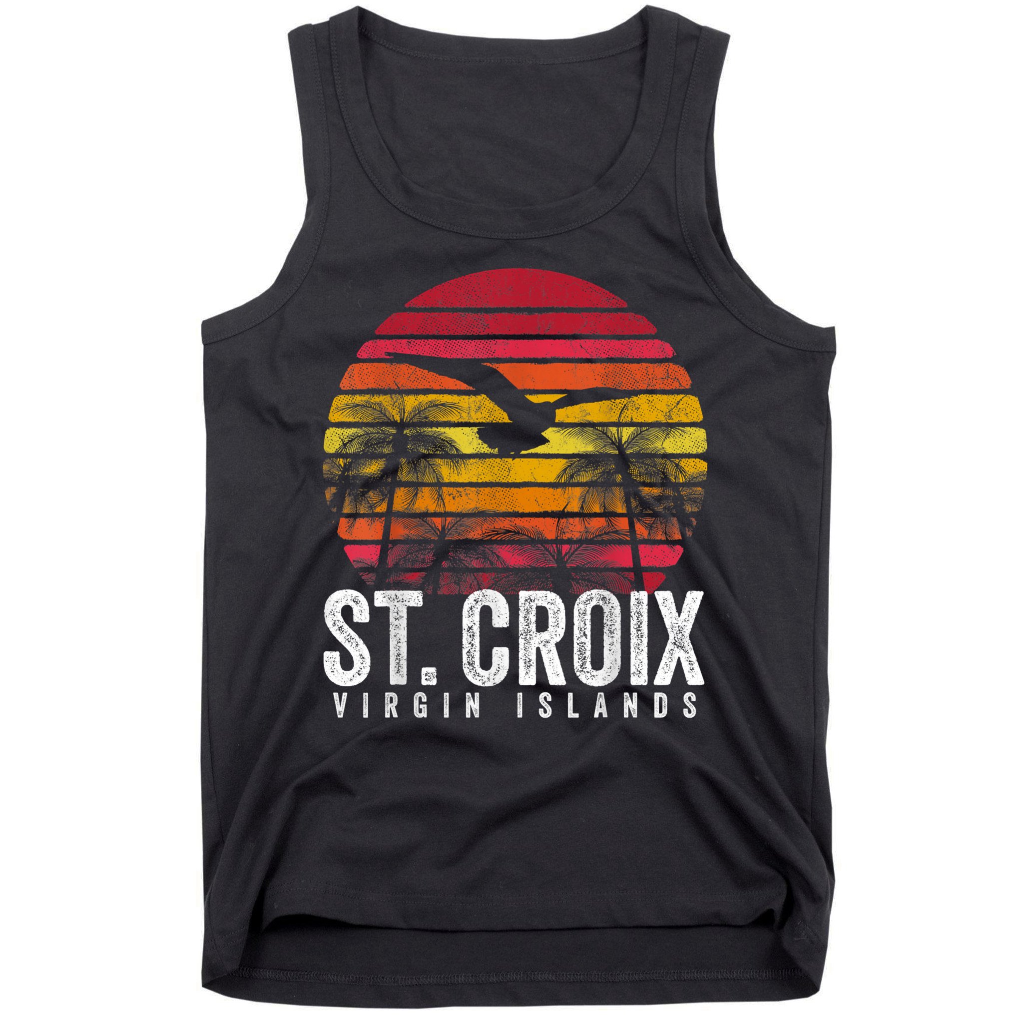 St. Croix Vintage Retro Sunset Beach Island Gift Tank Top