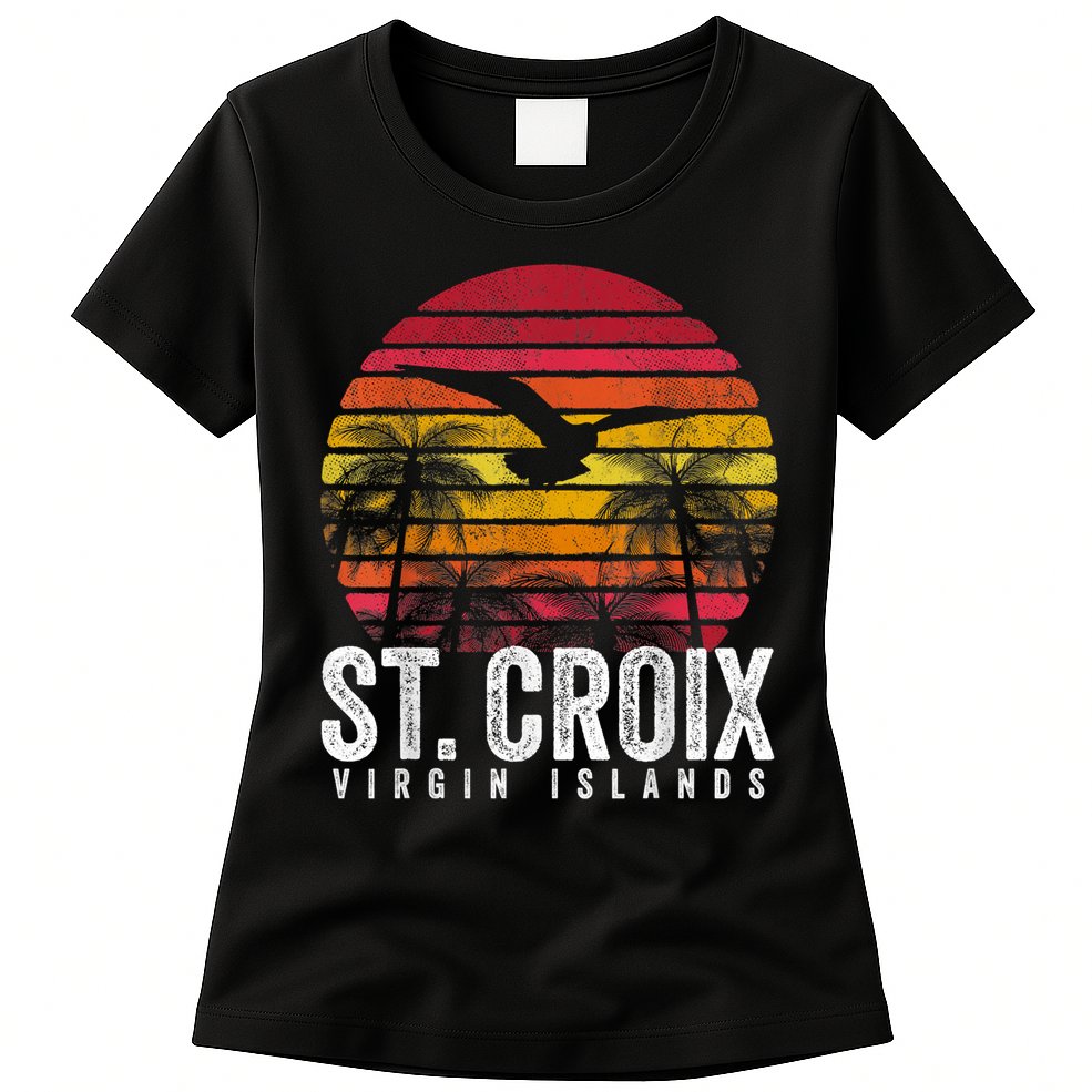 St. Croix Vintage Retro Sunset Beach Island Gift Womens T-Shirt