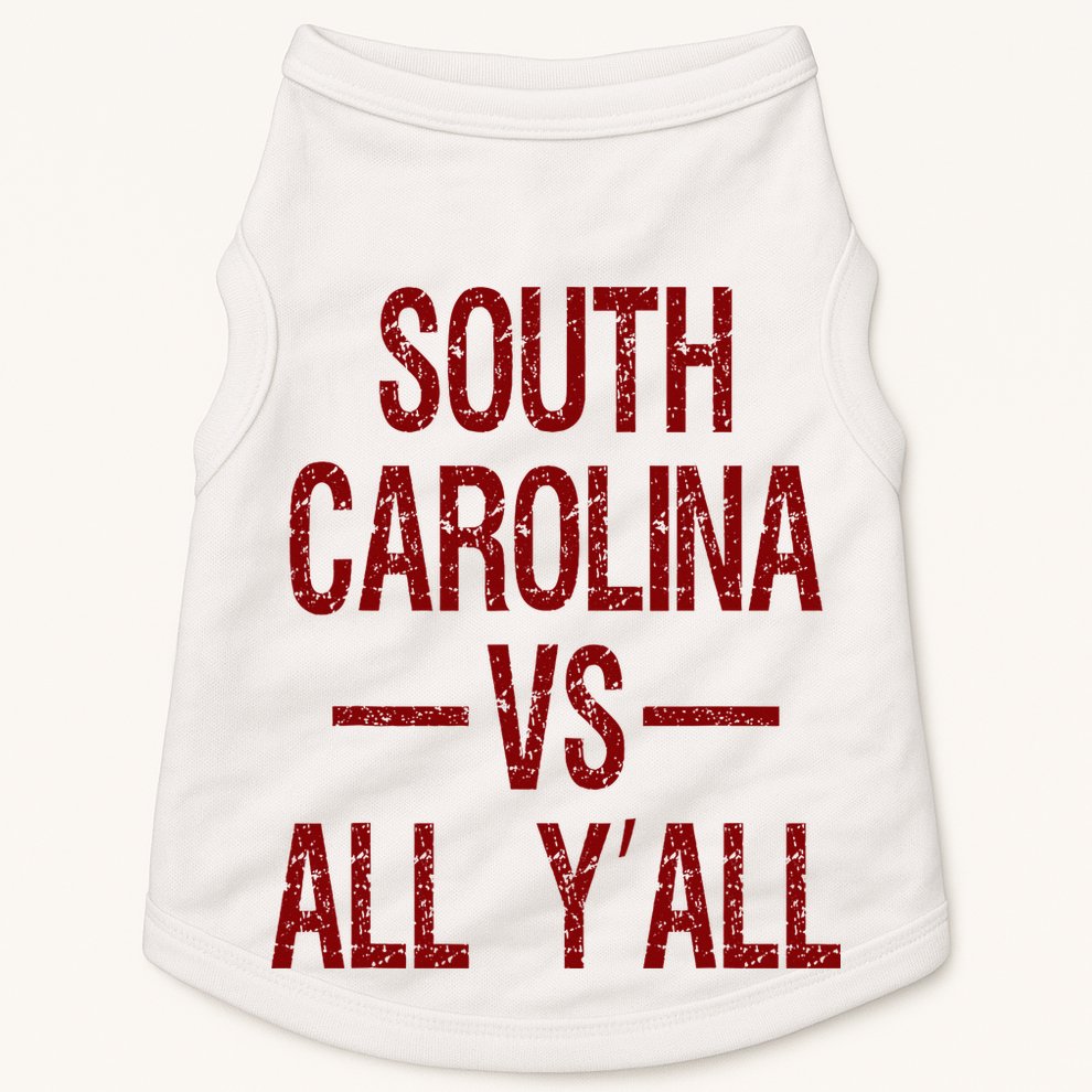 South Carolina Vs All YAll Vintage Weathered Southerner Doggie Tank