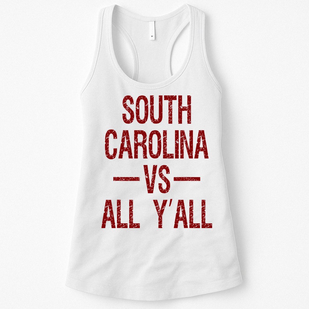 South Carolina Vs All YAll Vintage Weathered Southerner Womens Tank Top