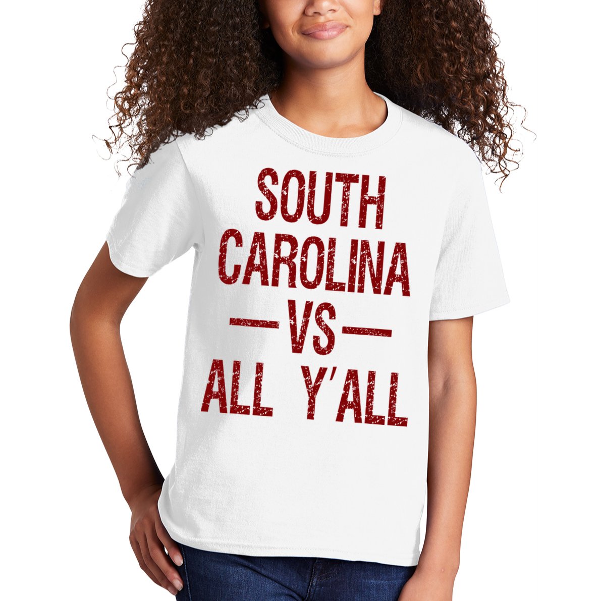 South Carolina Vs All YAll Vintage Weathered Southerner Kids T-Shirt