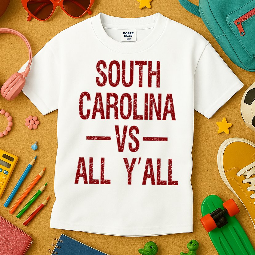 South Carolina Vs All YAll Vintage Weathered Southerner Kids T-Shirt