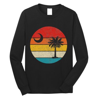 South Carolina Vintage State Flag Palmetto Moon Sc Pride Long Sleeve Shirt