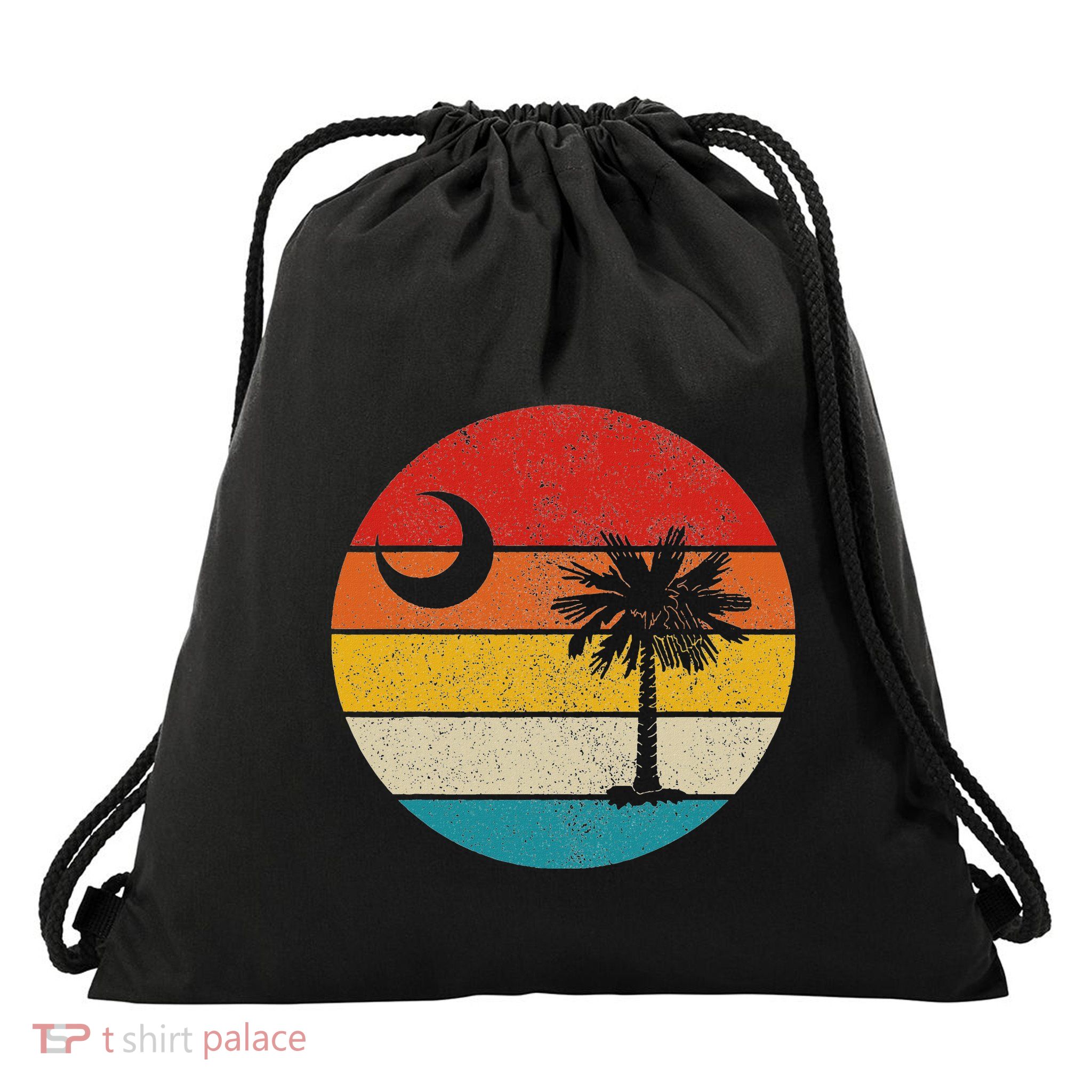 South Carolina Vintage State Flag Palmetto Moon Sc Pride Drawstring Bag