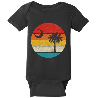 South Carolina Vintage State Flag Palmetto Moon Sc Pride Baby Bodysuit