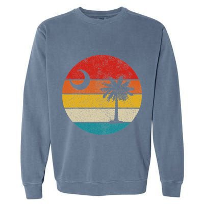 South Carolina Vintage State Flag Palmetto Moon Sc Pride Garment-Dyed Sweatshirt