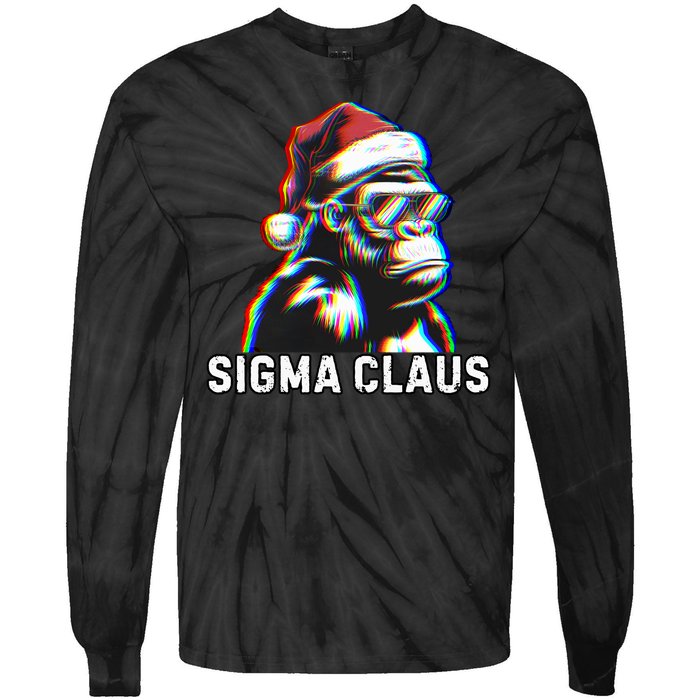 Sigma Claus Vintage Funny Christmas Sigma Costume Tie-Dye Long Sleeve Shirt