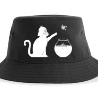 Cat And Fish Bow Parody Sustainable Bucket Hat