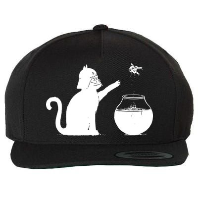 Cat And Fish Bow Parody Wool Snapback Cap