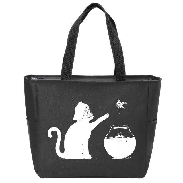 Cat And Fish Bow Parody Zip Tote Bag