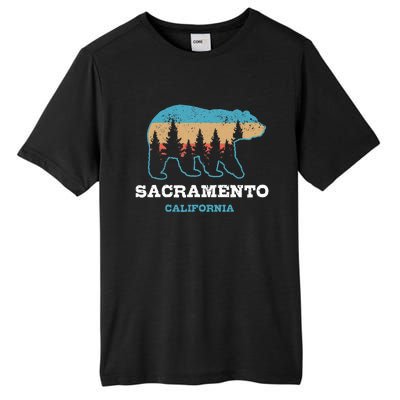 Sacramento California Vintage Bear Grizzly Nature Souvenir Tall Fusion ChromaSoft Performance T-Shirt