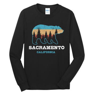 Sacramento California Vintage Bear Grizzly Nature Souvenir Tall Long Sleeve T-Shirt