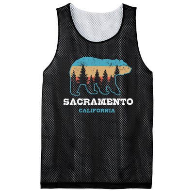 Sacramento California Vintage Bear Grizzly Nature Souvenir Mesh Reversible Basketball Jersey Tank