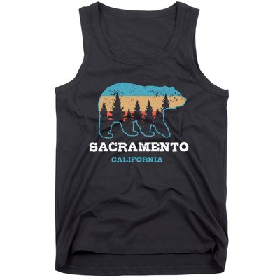 Sacramento California Vintage Bear Grizzly Nature Souvenir Tank Top